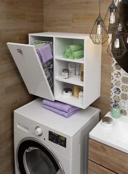 Шкаф SANTREK HOME 1 дв. 3 ниши (белый глянец) левый 590*557*300