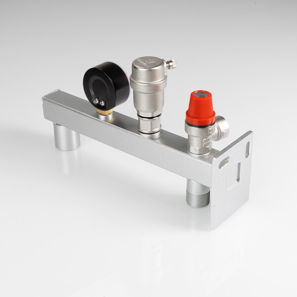 Группа безопасности VALTEC, стальная консольная (с манометрами 0-4 бар) VT.495.0.3