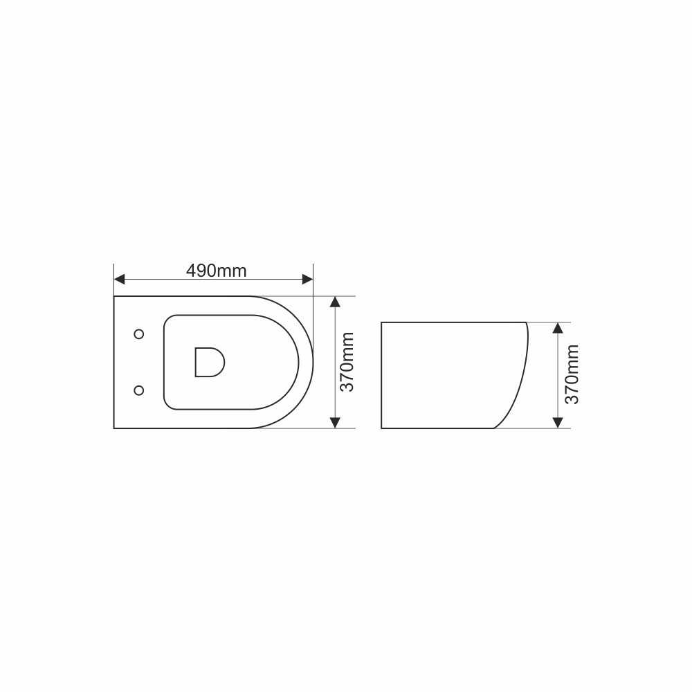800-310303MB Унитаз подвесной безободковый 490х370х370 MELANA матовый чёрный