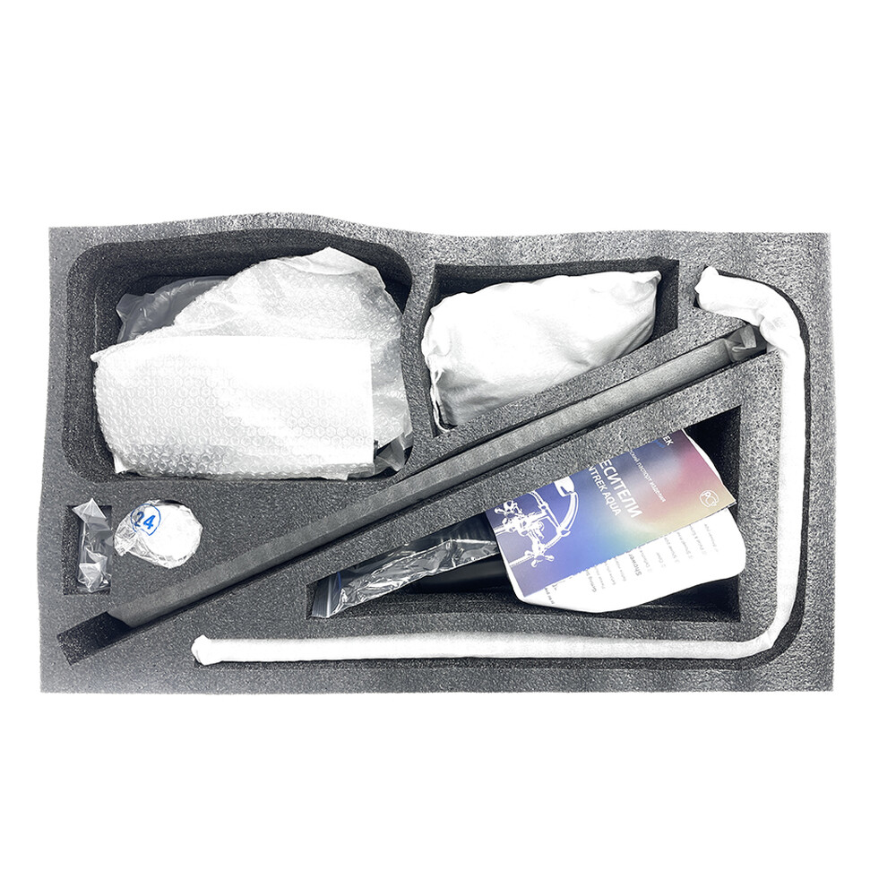 Душевая система SANTREK AQUA-1270 PRESTIGE (SAP-1270)  шар. d-28 с верхним душем, смесителем, гигиен лейкой (черный)