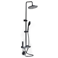 Душевая система SANTREK AQUA-1270 PRESTIGE (SAP-1270)  шар. d-28 с верхним душем, смесителем, гигиен лейкой (черный)