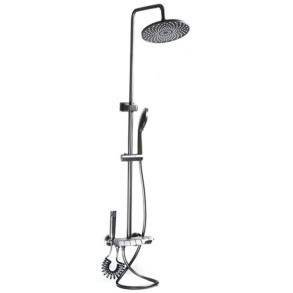 Душевая система SANTREK AQUA-1275 PRESTIGE (SAP-1275)  шар. d-28 с верхним душем, смесителем, гигиен лейкой (оруж сталь)