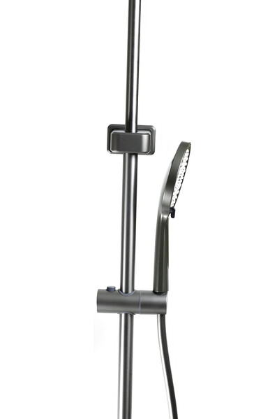 Душевая система SANTREK AQUA-1275 PRESTIGE (SAP-1275)  шар. d-28 с верхним душем, смесителем, гигиен лейкой (оруж сталь)