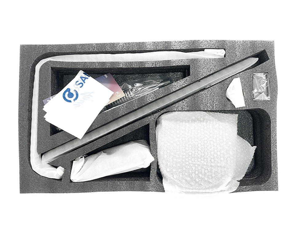 Душевая система SANTREK AQUA-1275 PRESTIGE (SAP-1275)  шар. d-28 с верхним душем, смесителем, гигиен лейкой (оруж сталь)