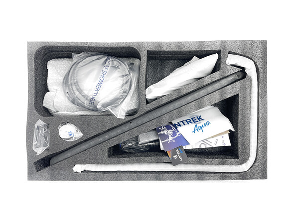 Душевая система SANTREK AQUA-1280 PRESTIGE (SAP-1280)  шар. d-28 с верхним душем, смесителем, гигиен лейкой (черный)