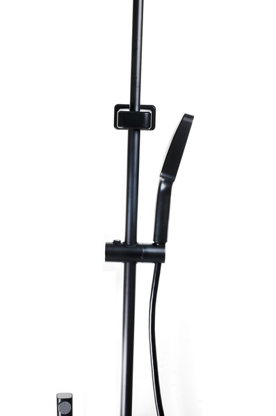 Душевая система SANTREK AQUA-1280 PRESTIGE (SAP-1280)  шар. d-28 с верхним душем, смесителем, гигиен лейкой (черный)