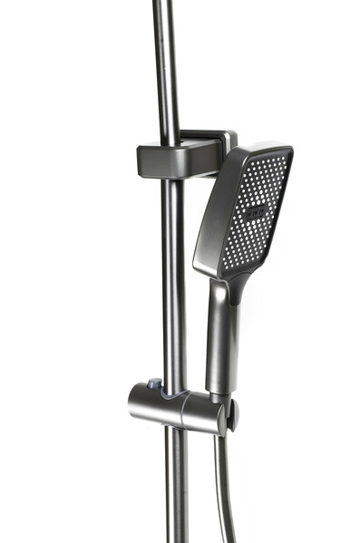 Душевая система SANTREK AQUA-1285 PRESTIGE (SAP-1285)  шар. d-28 с верхним душем, смесителем, гигиен лейкой (оруж сталь)