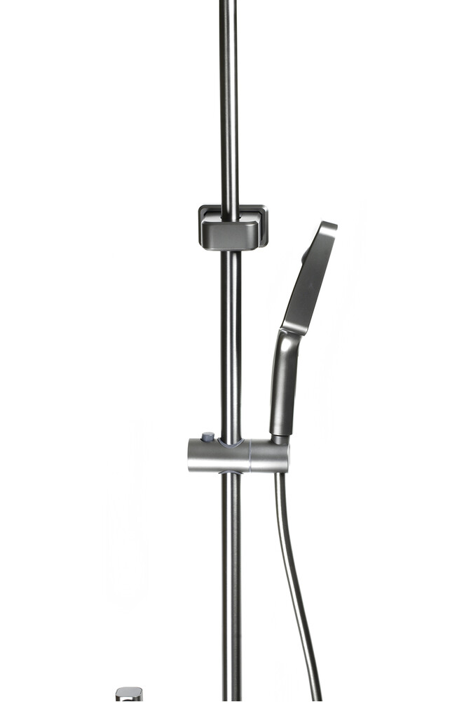 Душевая система SANTREK AQUA-1285 PRESTIGE (SAP-1285)  шар. d-28 с верхним душем, смесителем, гигиен лейкой (оруж сталь)