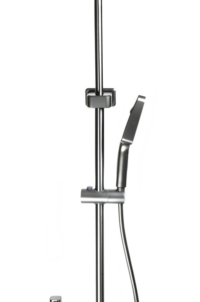 Душевая система SANTREK AQUA-1285 PRESTIGE (SAP-1285)  шар. d-28 с верхним душем, смесителем, гигиен лейкой (оруж сталь)