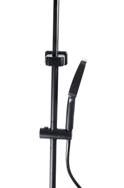 Душевая система SANTREK AQUA-1290 PRESTIGE (SAP-1290)  шар. d-28 с верхним душем, смесителем, гигиен лейкой (черный)