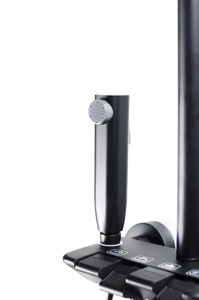 Душевая система SANTREK AQUA-1290 PRESTIGE (SAP-1290)  шар. d-28 с верхним душем, смесителем, гигиен лейкой (черный)