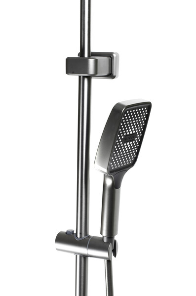 Душевая система SANTREK AQUA-1295 PRESTIGE (SAP-1295)  шар. d-28 с верхним душем, смесителем, гигиен лейкой (оруж сталь)