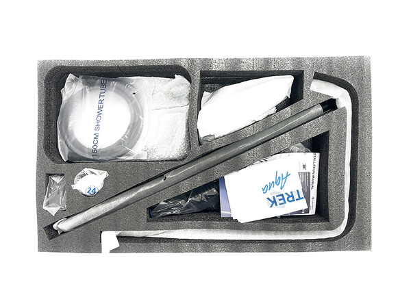 Душевая система SANTREK AQUA-1300 PRESTIGE (SAP-1300)  шар. d-28 с верхним душем, смесителем, гигиен лейкой (черный)