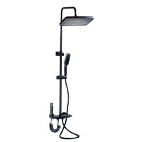 Душевая система SANTREK AQUA-1300 PRESTIGE (SAP-1300)  шар. d-28 с верхним душем, смесителем, гигиен лейкой (черный)