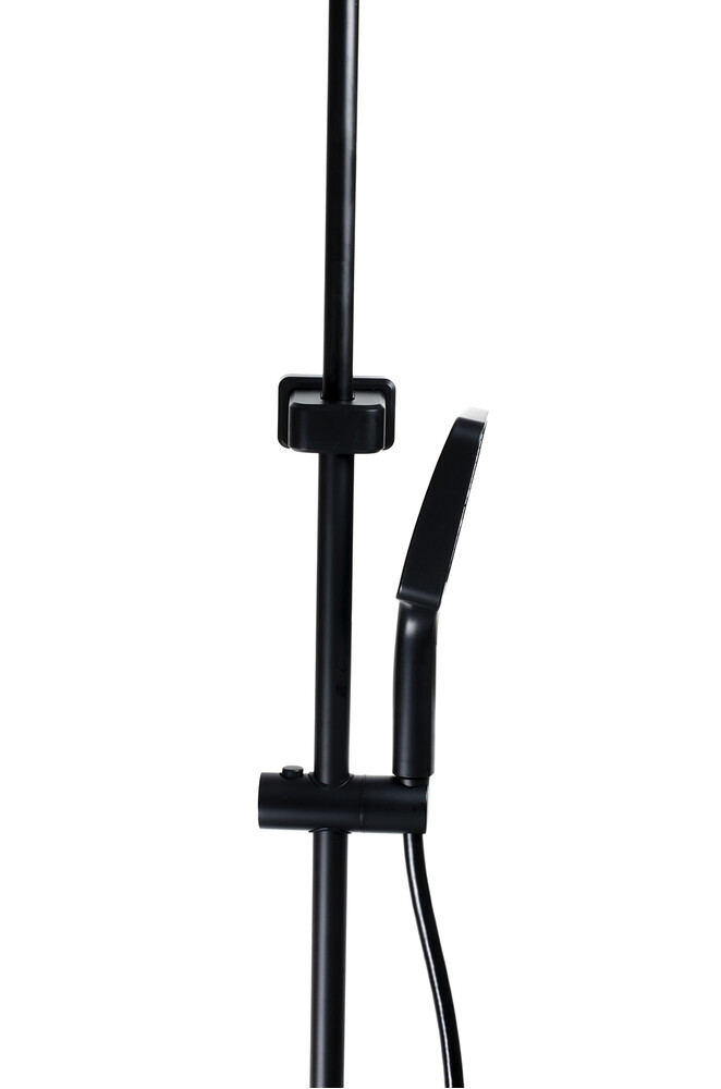 Душевая система SANTREK AQUA-1300 PRESTIGE (SAP-1300)  шар. d-28 с верхним душем, смесителем, гигиен лейкой (черный)