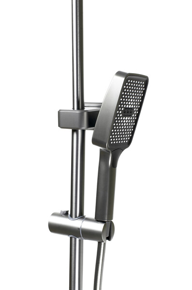 Душевая система SANTREK AQUA-1305 PRESTIGE (SAP-1305)  шар. d-28 с верхним душем, смесителем, гигиен лейкой (оруж сталь)