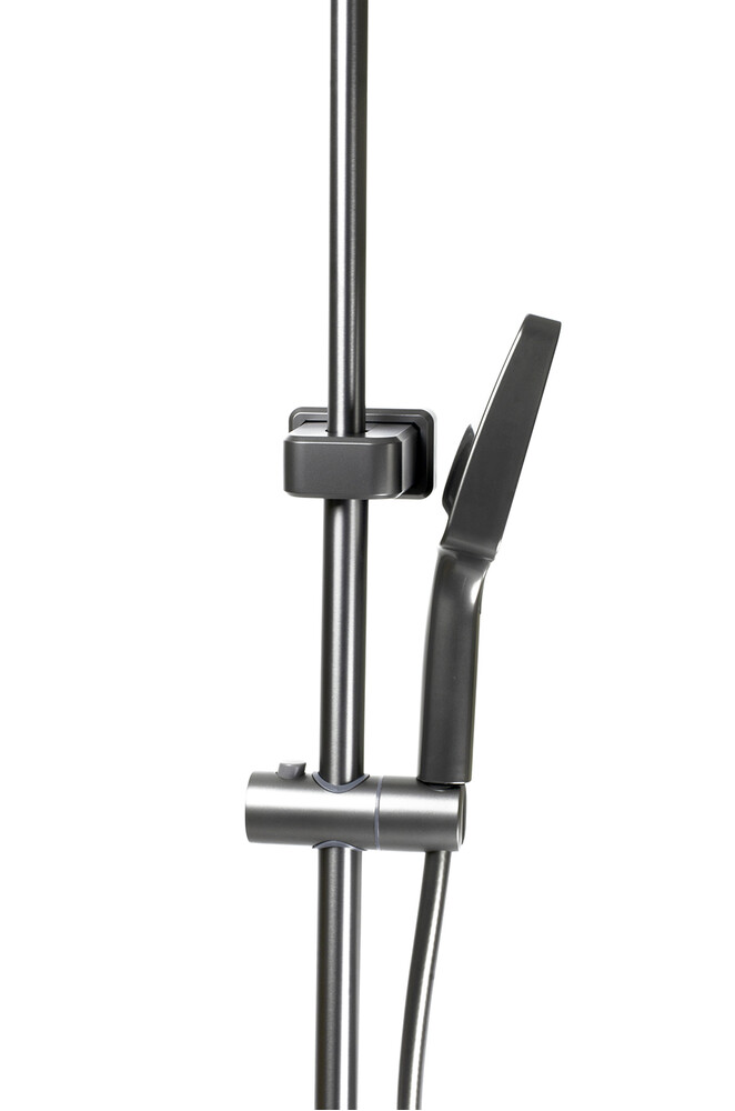 Душевая система SANTREK AQUA-1305 PRESTIGE (SAP-1305)  шар. d-28 с верхним душем, смесителем, гигиен лейкой (оруж сталь)