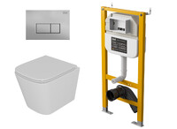  DS1431616 Комплект D&K Berlin  Унитаз DT1436016 бел. +Клавиша смыва DB1499002, мат.хром +Инсталляция DI8050127