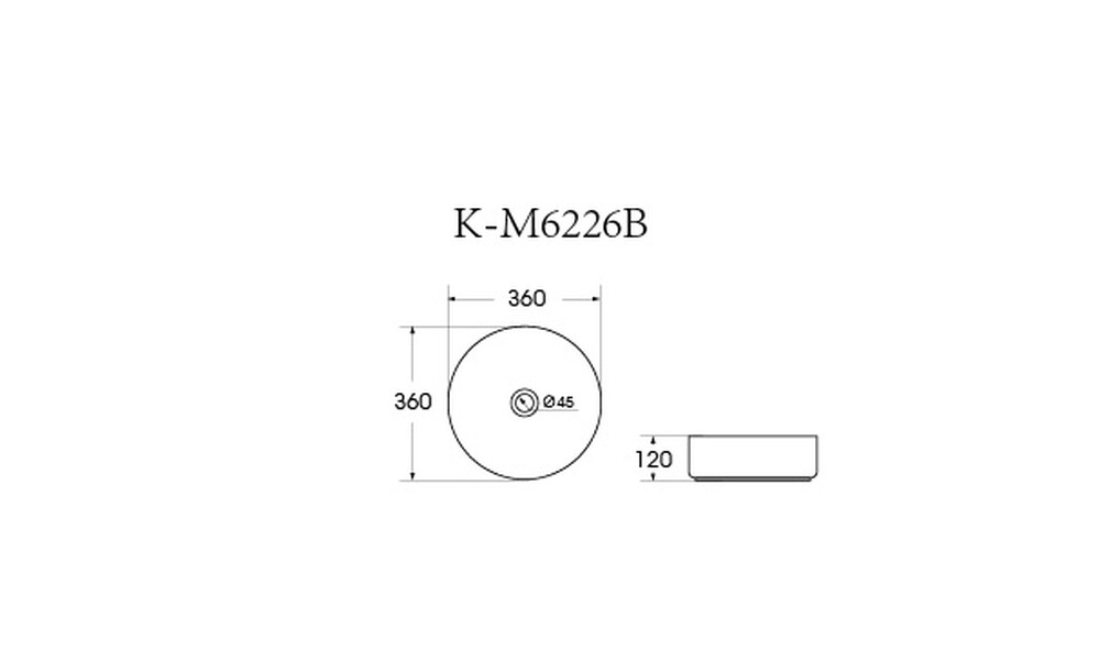 Раковина накладная HOLLER K-M6226B (360*360*120мм), черный матовый