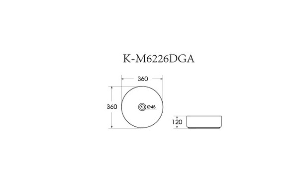 Раковина накладная HOLLER K-M6226DGA (360*360*120мм), темно-серый матовый