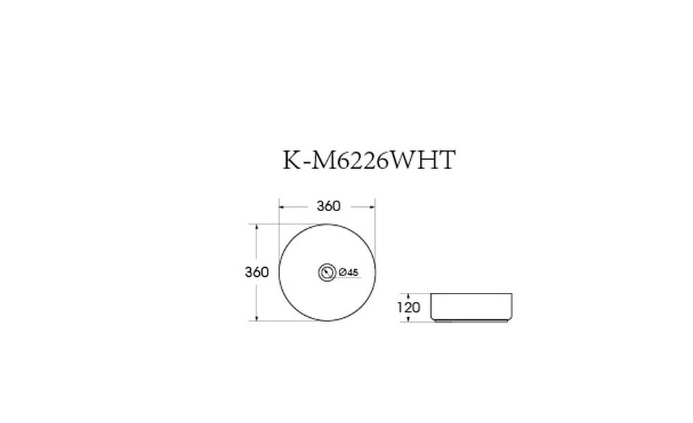 Раковина накладная HOLLER K-M6226WHT (360*360*120мм), белый матовый
