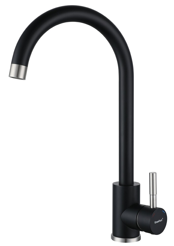 Смеситель Кухня QUARZ GRANFEST  Z-5410 d=35 U-обр. (черный)