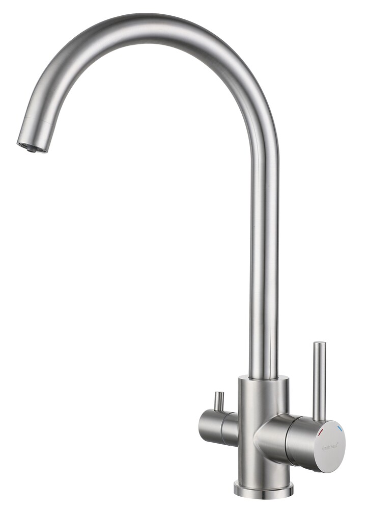 Смеситель Кухня QUARZ GRANFEST  Z-5420 d=35 U-обр. с краном питьевой воды (нержавейка)