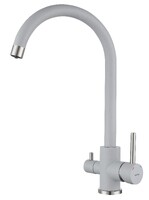 Смеситель Кухня QUARZ GRANFEST  Z-5420 d=35 U-обр. с краном питьевой воды (серый)