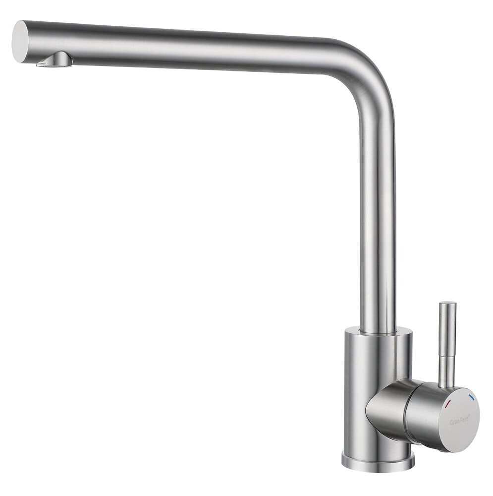 Смеситель Кухня QUARZ GRANFEST  Z-5411 d=35 Г-обр. (нержавейка)