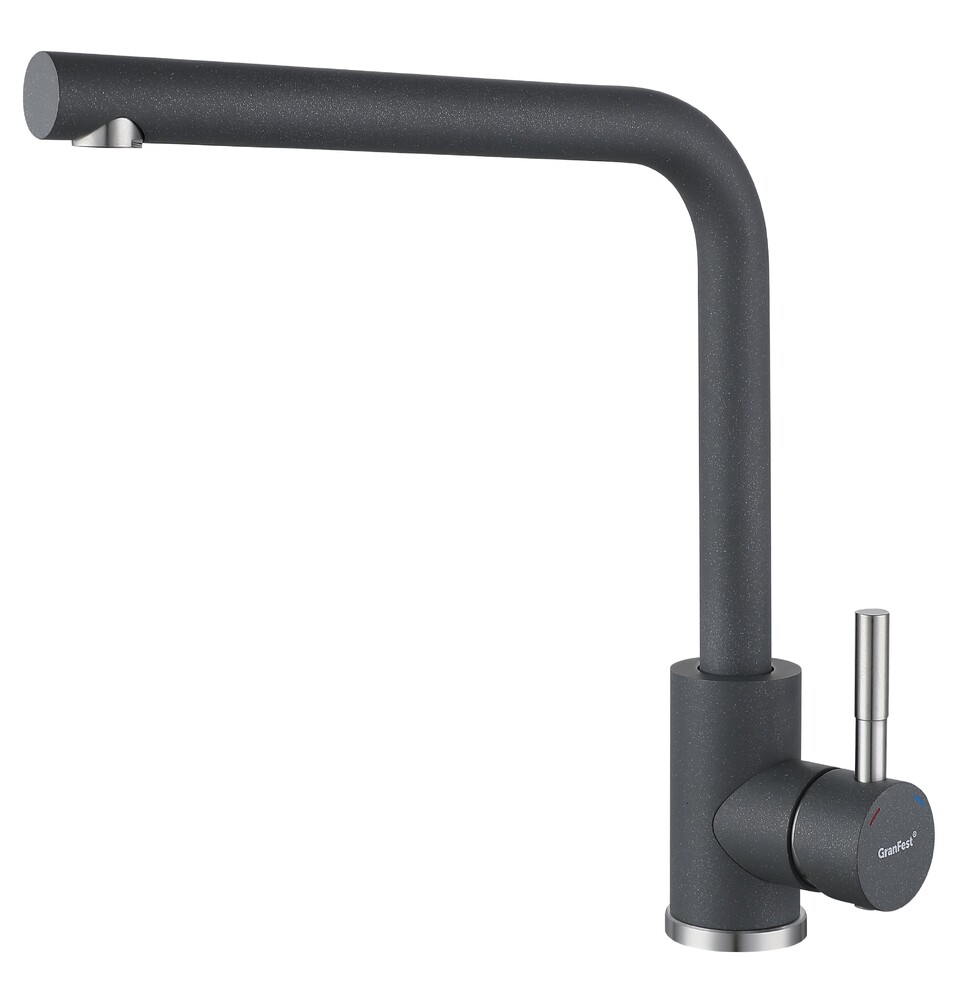 Смеситель Кухня QUARZ GRANFEST  Z-5411 d=35 Г-обр. (темно-серый)