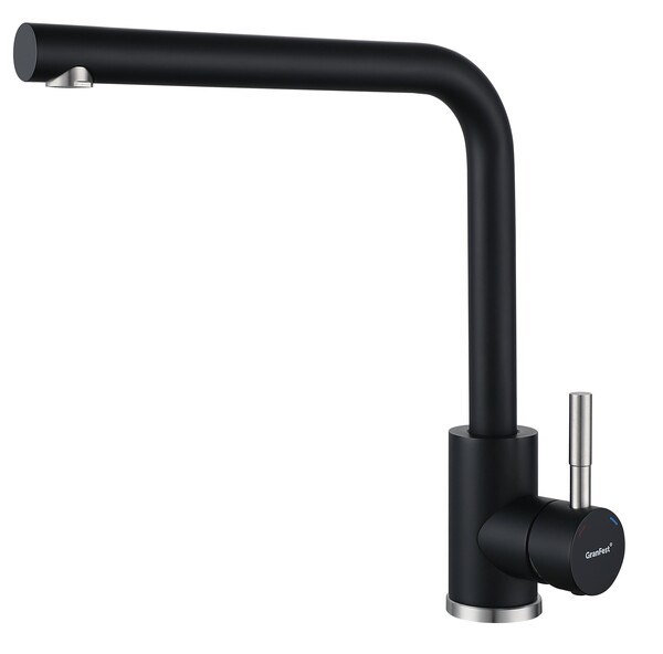 Смеситель Кухня QUARZ GRANFEST  Z-5411 d=35 Г-обр. (черный)