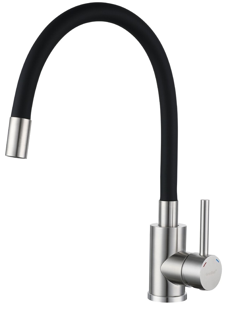 Смеситель Кухня QUARZ GRANFEST  5433 d=35 U-обр. с гибким изливом НЕРЖ