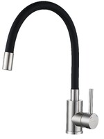 Смеситель Кухня QUARZ GRANFEST  5433 d=35 U-обр. с гибким изливом НЕРЖ