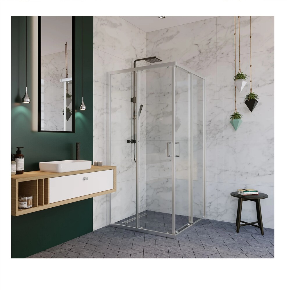 Душевое ограждение ALEX BAITLER AB1490Х1  (90*90*200)  стекло прозрачное6 мм 1к.  AB1490X1