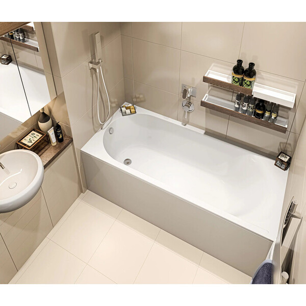 Ванна из литьевого мрамора BAS "АФИНА" 170х70 Белый (БЕЗ АВТОСЛИВА) ВА00026