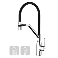  4497 Смеситель Кухня Frap d-35 на гайке (хром/черный)