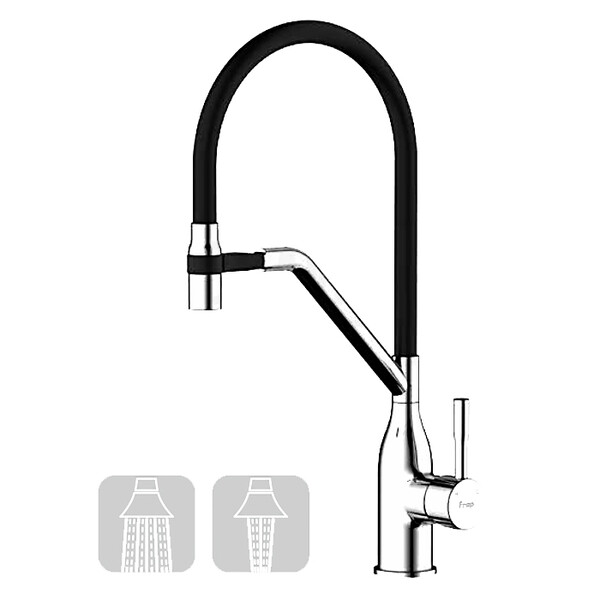  4497 Смеситель Кухня Frap d-35 на гайке (хром/черный)