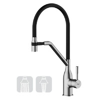 4497-9 Смеситель Кухня Frap d-35 на гайке (оруж сталь/черный)