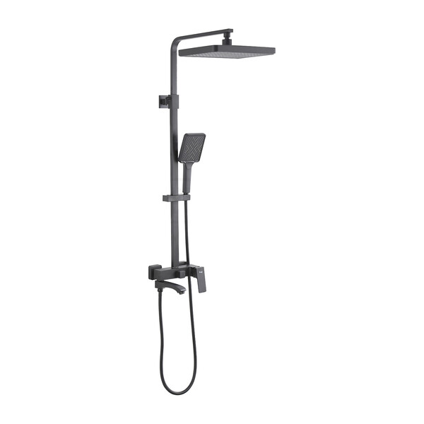  2476-9 Душевая система Frap со смесителем и тропическим душем (оруж.сталь)