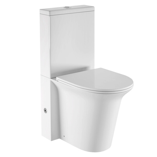   Унитаз-компакт безободковый HOLLER ESTET (620*365*835мм сиденье дюропласт с микролифтом, арматура 2-х режимная)  (2 места) белый   СНИЖЕНА ЦЕНА !!!