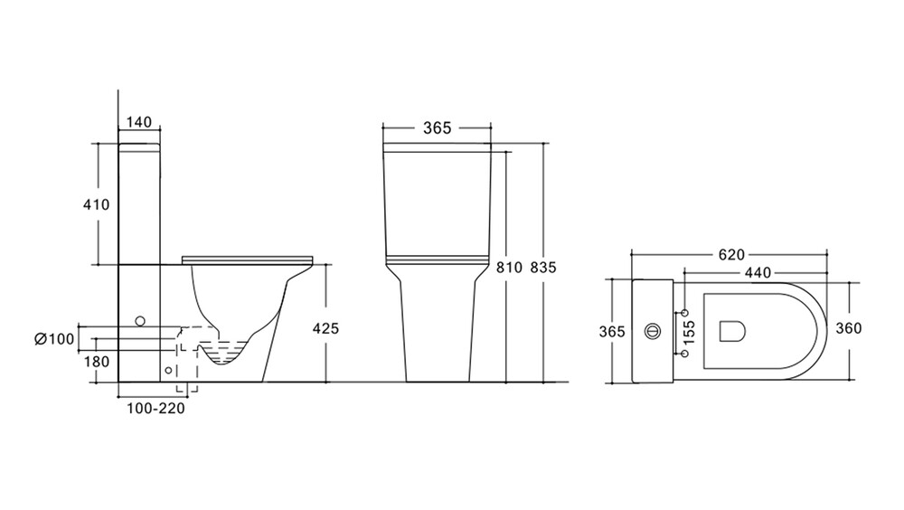   Унитаз-компакт безободковый HOLLER ESTET (620*365*835мм сиденье дюропласт с микролифтом, арматура 2-х режимная)  (2 места) белый   СНИЖЕНА ЦЕНА !!!
