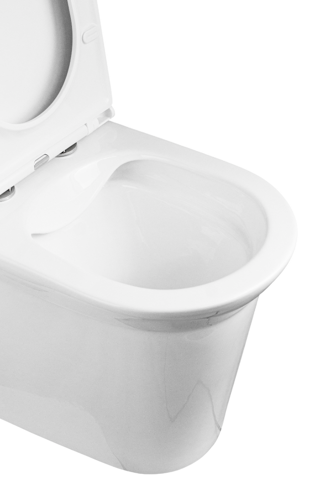   Унитаз-компакт безободковый HOLLER ESTET (620*365*835мм сиденье дюропласт с микролифтом, арматура 2-х режимная)  (2 места) белый   СНИЖЕНА ЦЕНА !!!