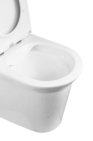   Унитаз-компакт безободковый HOLLER ESTET (620*365*835мм сиденье дюропласт с микролифтом, арматура 2-х режимная)  (2 места) белый   СНИЖЕНА ЦЕНА !!!