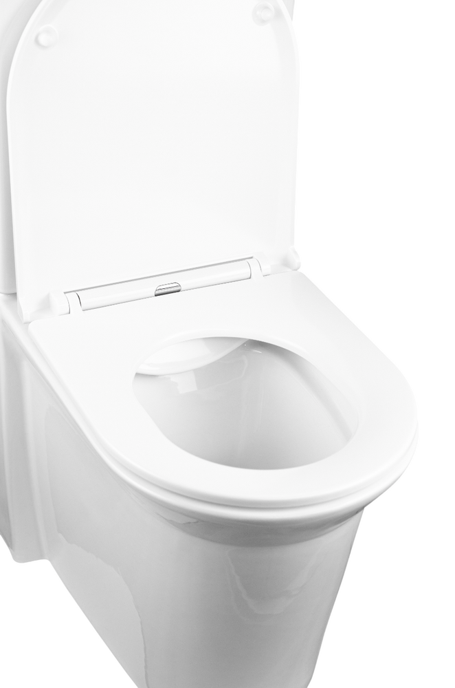   Унитаз-компакт безободковый HOLLER ESTET (620*365*835мм сиденье дюропласт с микролифтом, арматура 2-х режимная)  (2 места) белый   СНИЖЕНА ЦЕНА !!!