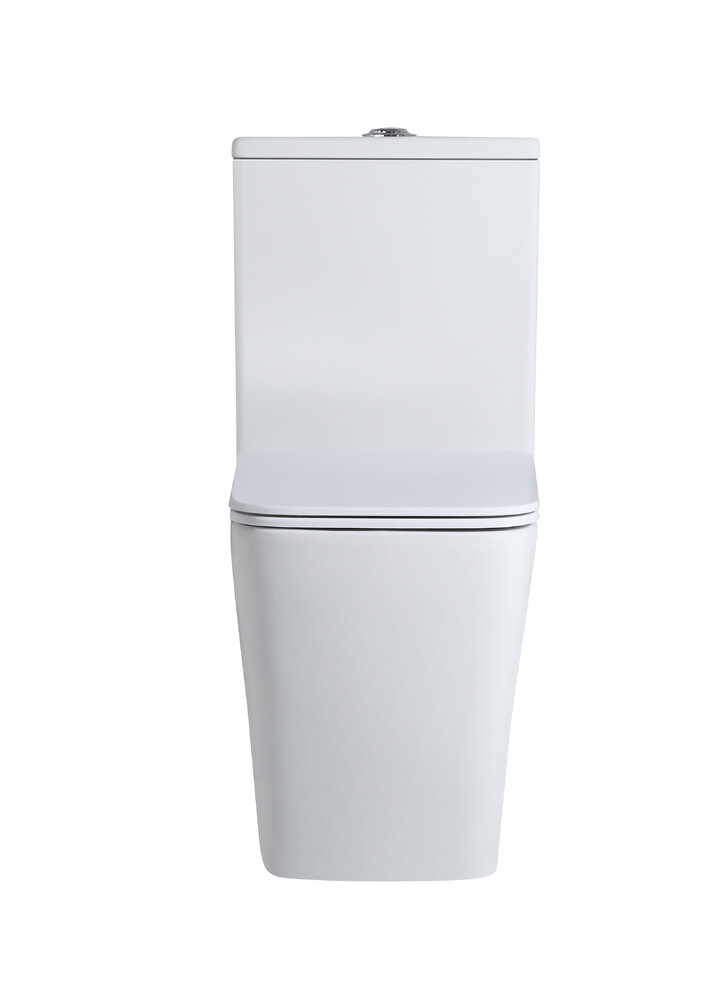 Унитаз-компакт безободковый HOLLER JET (640*365*830мм сиденье дюропласт с микролифтом, арматура 2-х режимная)  (2 места) белый