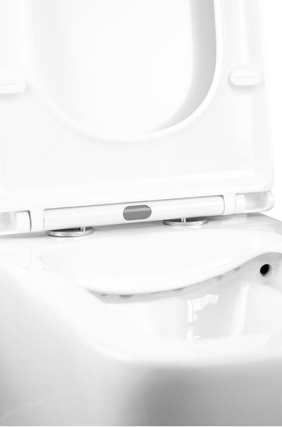 Унитаз-компакт безободковый HOLLER JET (640*365*830мм сиденье дюропласт с микролифтом, арматура 2-х режимная)  (2 места) белый