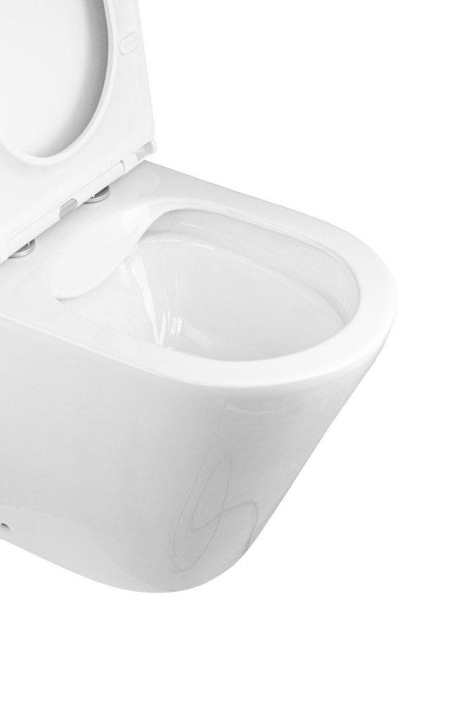 Унитаз-компакт безободковый HOLLER ZOOM (620*365*820мм сиденье дюропласт с микролифтом, арматура 2-х режимная)  (2 места) белый