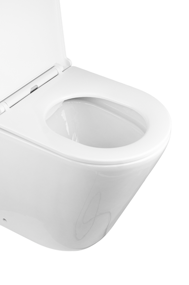 Унитаз-компакт безободковый HOLLER ZOOM (620*365*820мм сиденье дюропласт с микролифтом, арматура 2-х режимная)  (2 места) белый