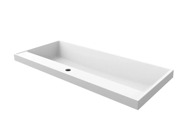 Умывальник "Paola Alba 100" (литьевой мрамор, 1000х450х150) в комплекте с выпуском и переливом г. Ульяновск