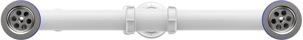 D0110-18-MR Сифон для двойных моек Aquant 1 1/2х40 метал. реш. с гибкой трубой 40х50